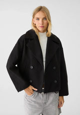 other : Veste Croisée Femme en Laine Élégante - Coupe Ajustée pour Hiver in Noir van Seroa