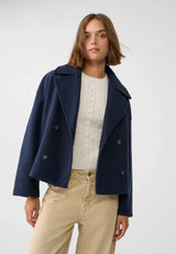 other : Veste Croisée Femme en Laine Élégante - Coupe Ajustée pour Hiver in Bleu marine van Seroa