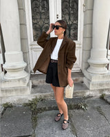 Jackets : Blazer Femme Marron Veste Suédine in van Seroa