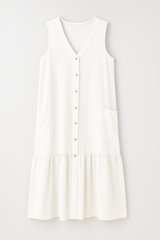 Dresses : Robe de plage sans manches en tissu souple Femme in Blanc van Seroa