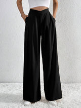 skirts : Pantalon Fluide Femme Taille Haute Élégant - Confortable et Tendance in Noir van Seroa