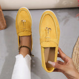 bags : Mocassins Femme en Cuir Véritable Noir Plats, Confortables & in Jaune van Seroa