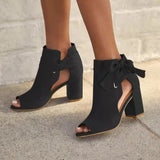 other : Bottines Femme Respirantes Ouvertes Tissu Léger Confortables in Noir van Seroa